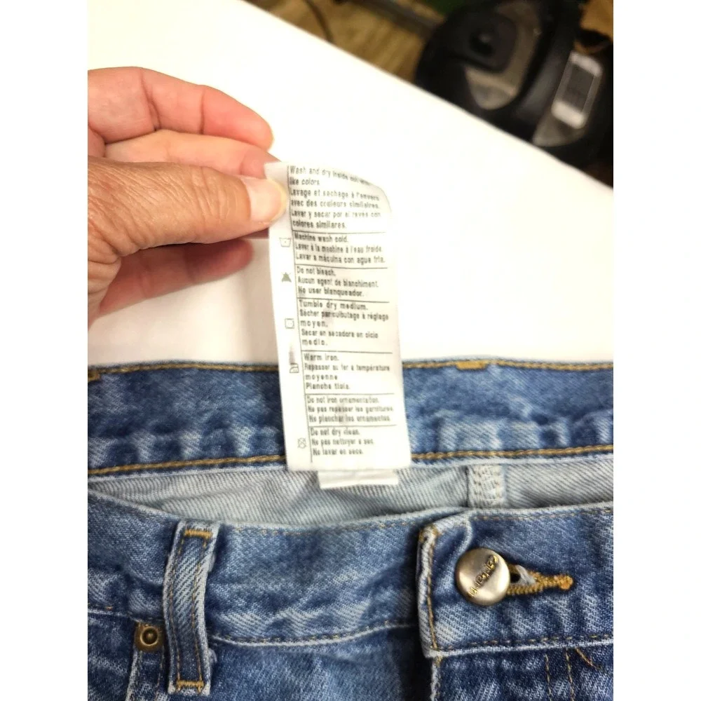 Mens Carhartt Jeans 38x32 Relaxed Fit High Rise Blue Bootcut